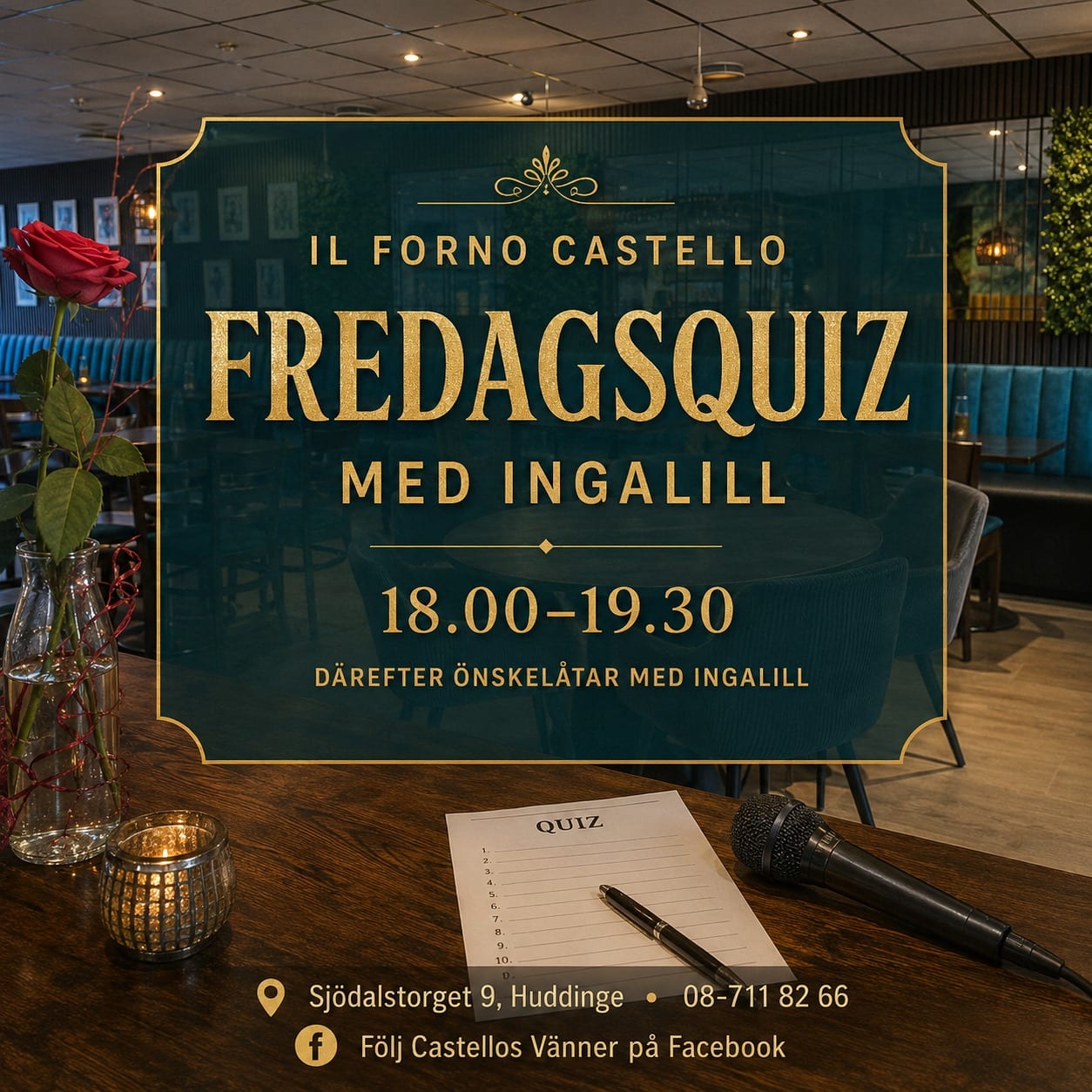 Fredagsquiz med Ingalill, 18.00 till 19.30
